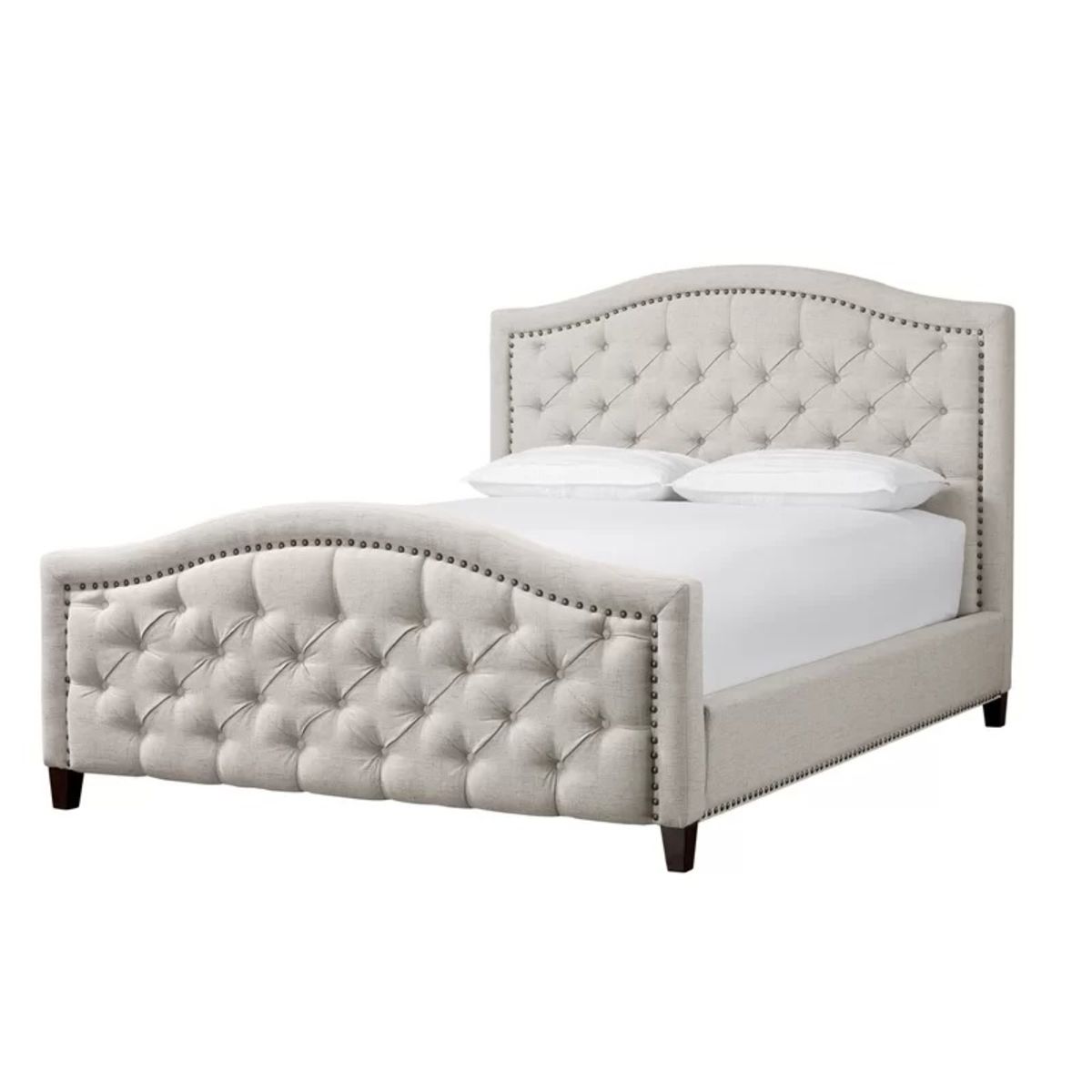 Tufted Upholstered Low Profile Platform Bed