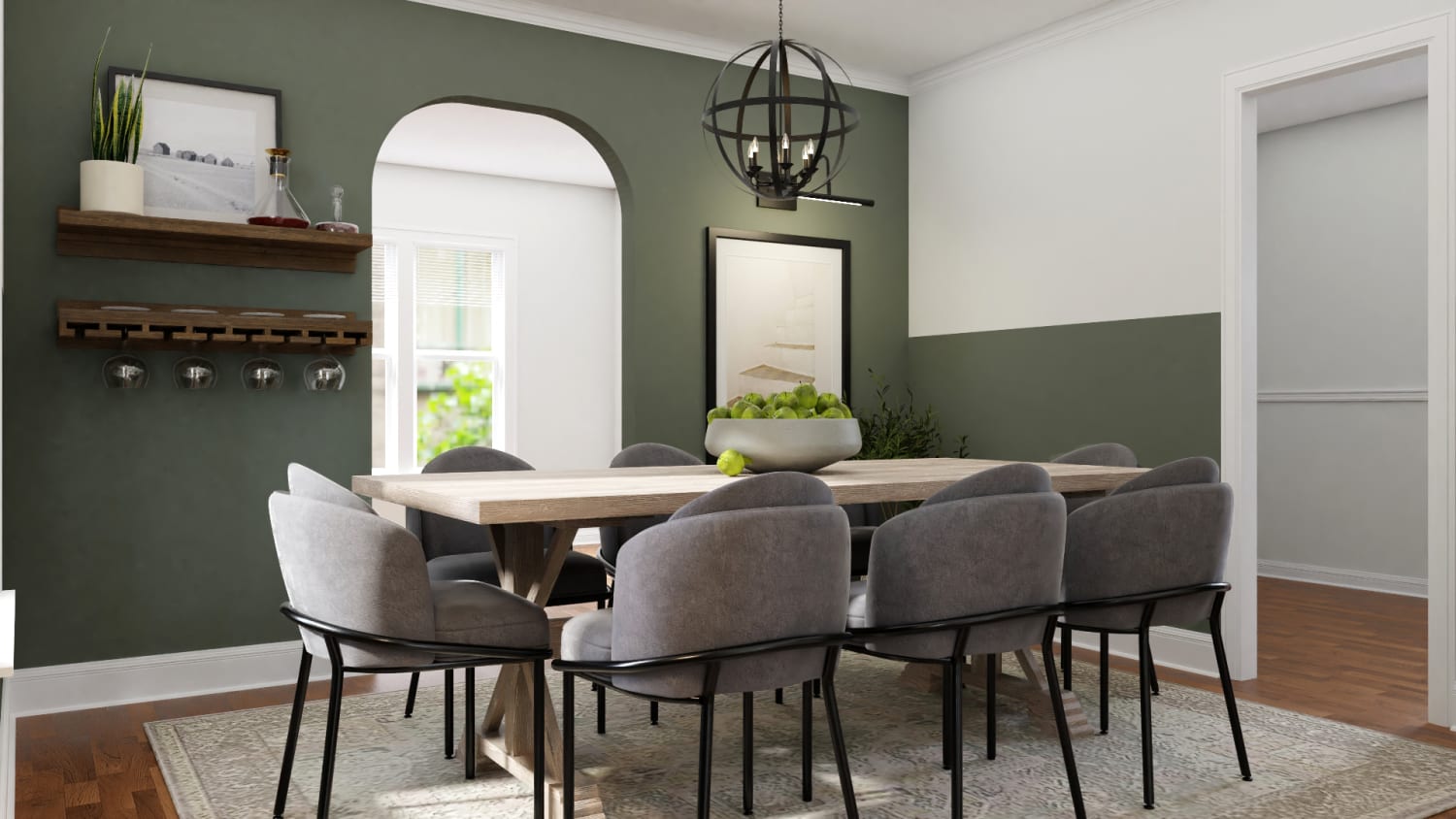 Spacejoy Farmhouse Modern Dining Room