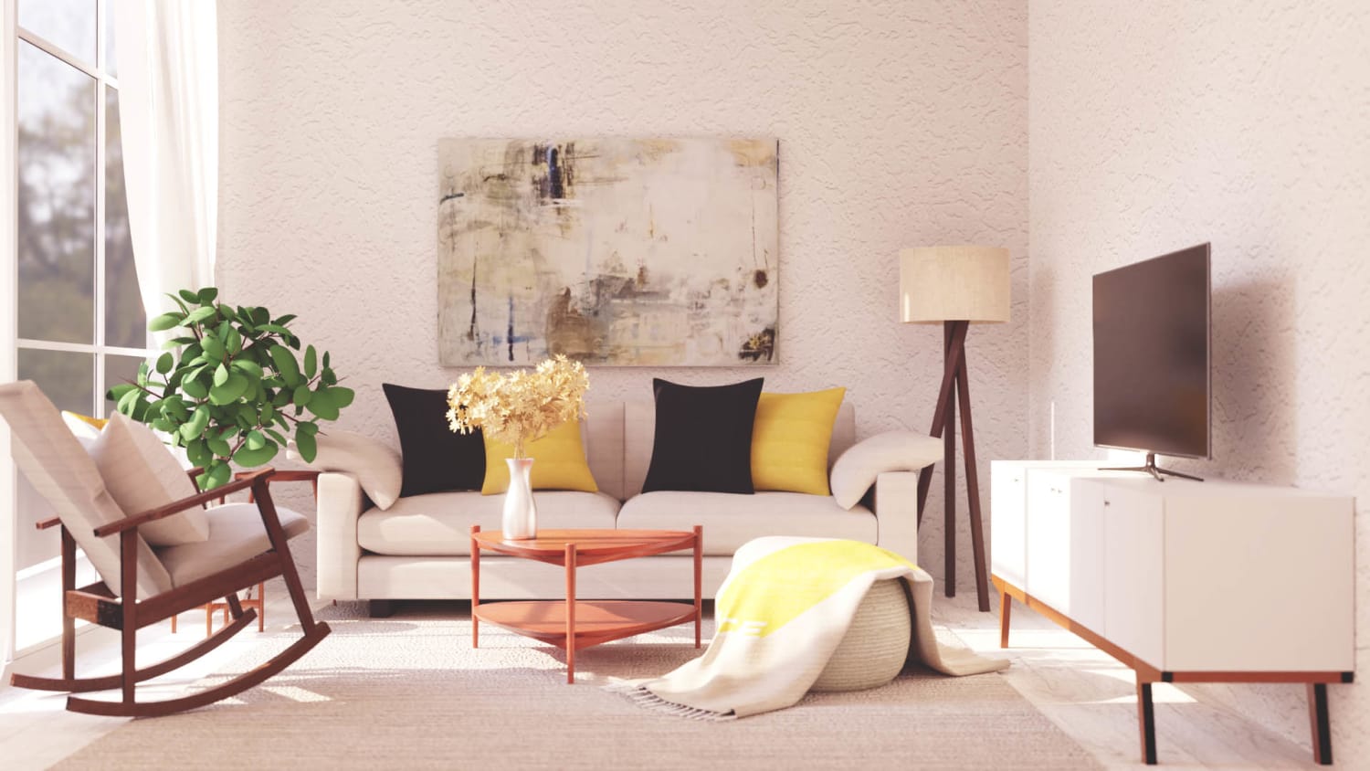 Mid Century Modern Living Room Design By Spacejoy