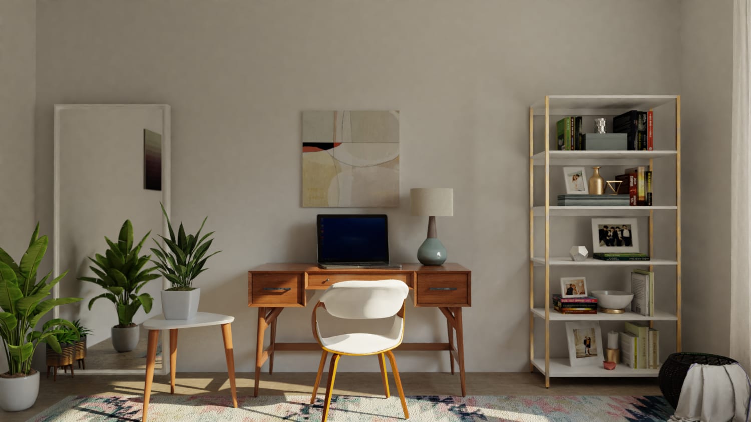 Functional Productive Mid Century Modern Home Office Design By Spacejoy While some iconic pieces have never left the design lexicon, the style itself is seeing a strong resurgence even among contemporary creatives. functional productive mid century