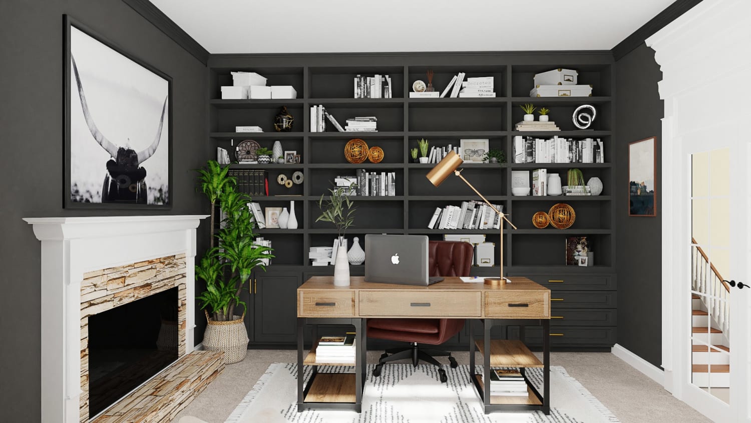 Get Inspiration From Masculine Workspace: Urban Farmhouse Home Office ...