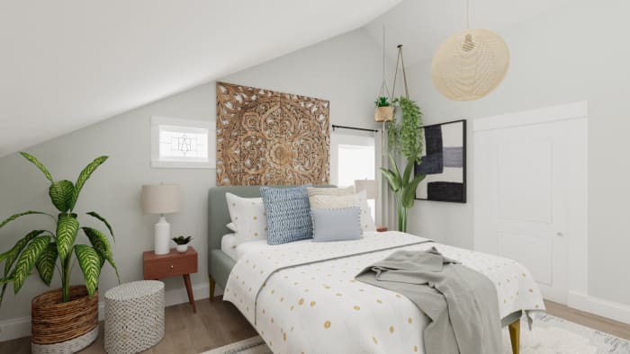 Get Inspiration From Soft And Earthy Boho Minimalist Bedroom Design By Spacejoy - Earthy Room Decor Ideas Get Inspiration From Soft And Earthy Boho Minimalist Bedroom Design By Spacejoy - Earthy Room Decor Ideas