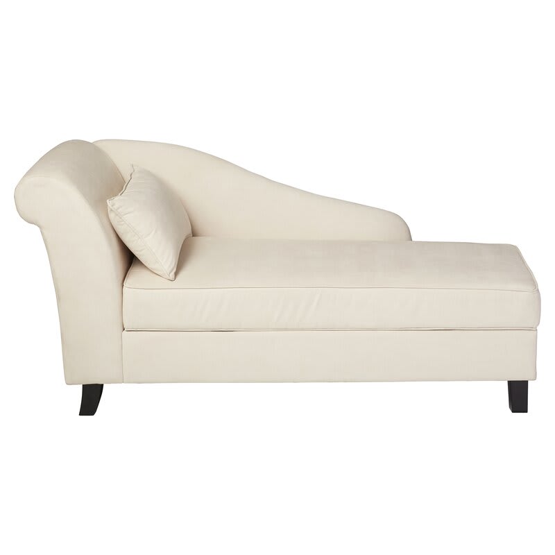 Verona One Left Arm Chaise Recessed Arms Lounge With Storage Spacejoy Verona One Left Arm Chaise Recessed, One Arm Chaise Lounge