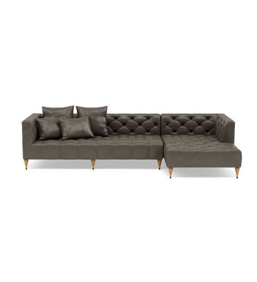 Aurora Ii 3 Piece Sectional With Double Chaise Spacejoy Aurora Ii 3 Piece Sectional With Double, Denley Leather Sofa