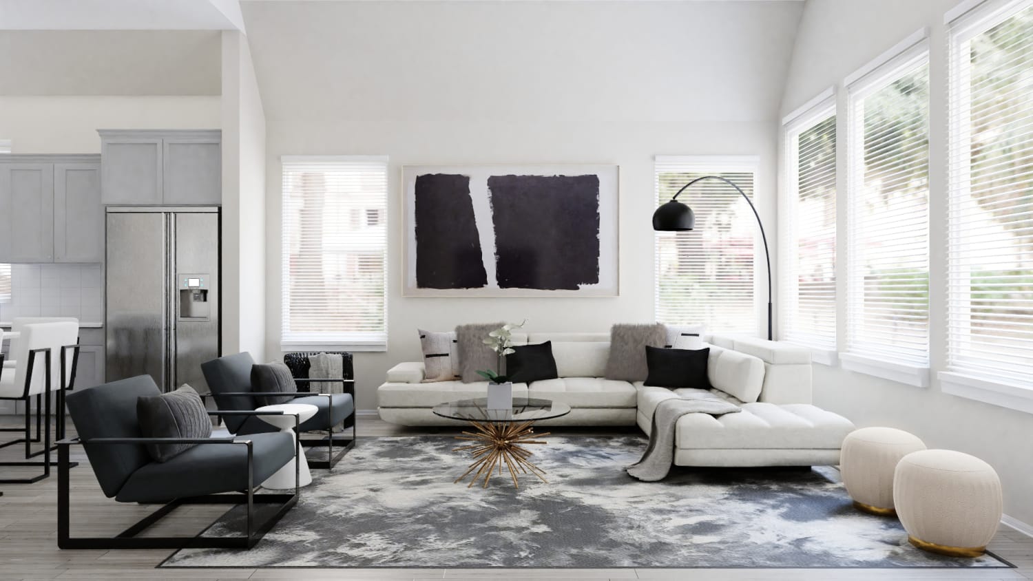 monochromatic living room