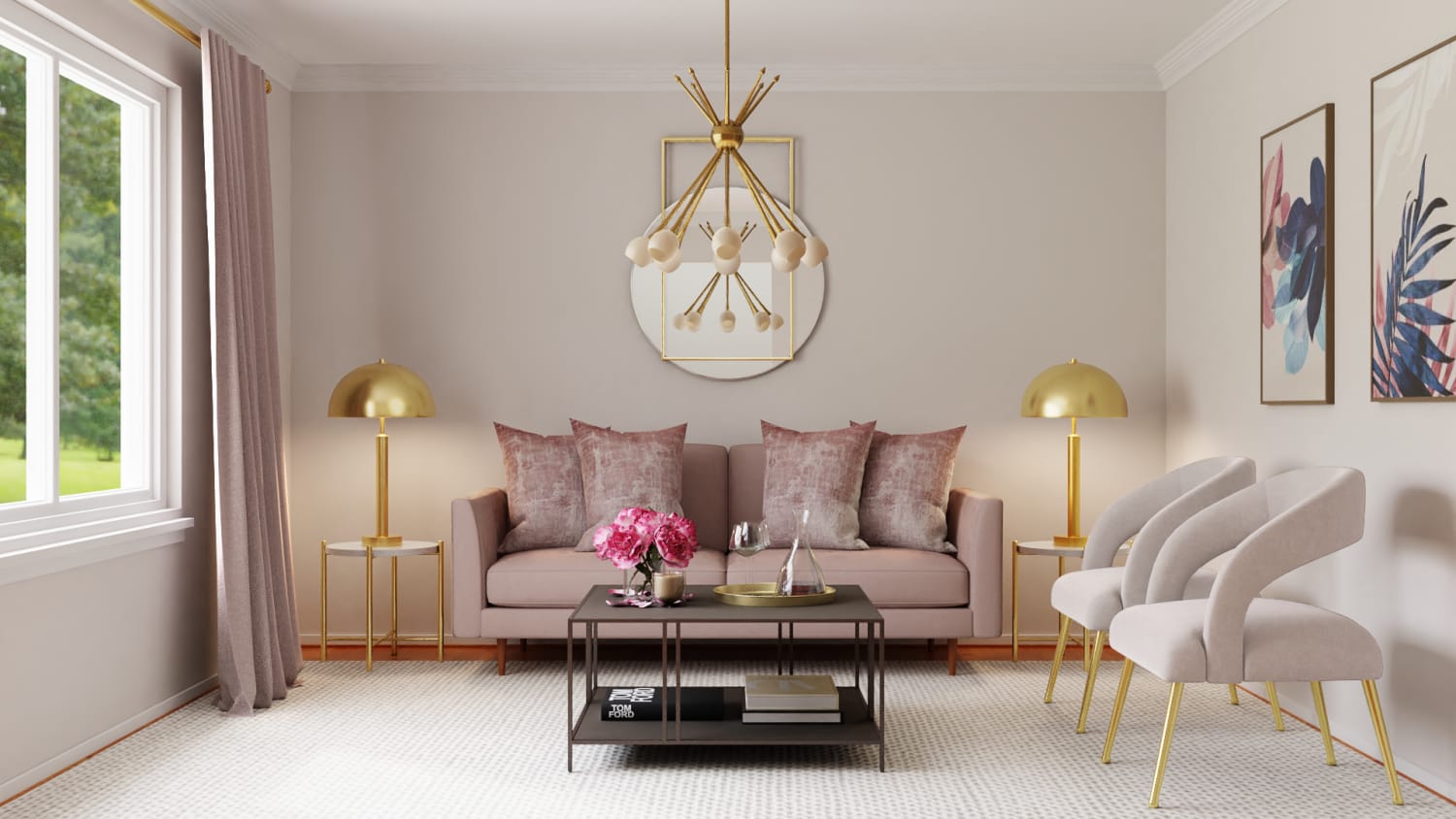 Blush Pink Living Room Paint Color