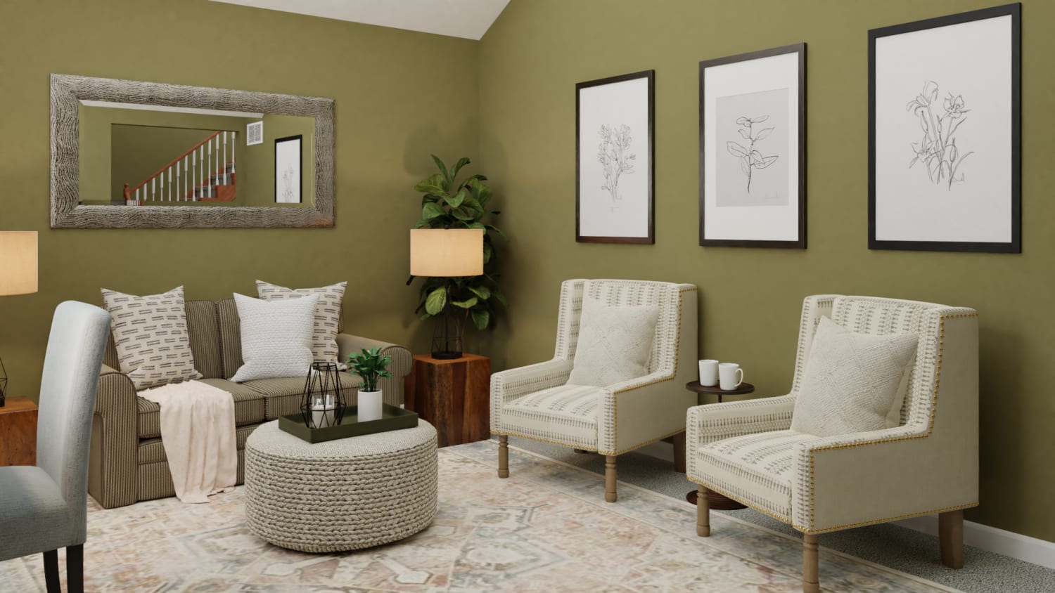 green living room paint color