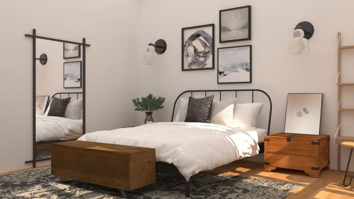 Best Masculine Rustic Industrial Bedroom Design By Spacejoy best masculine rustic industrial