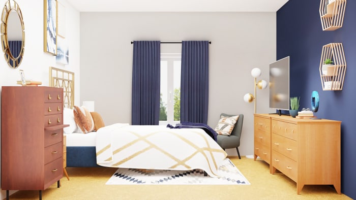 Check Bedroom design review created for Chelsey Shoup by Spacejoy