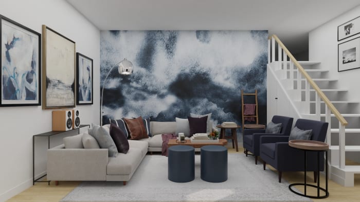 Get Inspiration From Vintage Ink Wall Mural: A Mid-Century Rustic