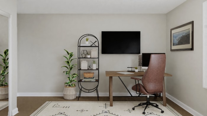 Get Inspiration From Colorful Accent Wall: A Transitional Home Office