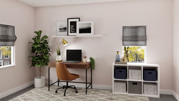 Get Inspiration From Accent Wall For Video Calls: A Transitional Glam ...