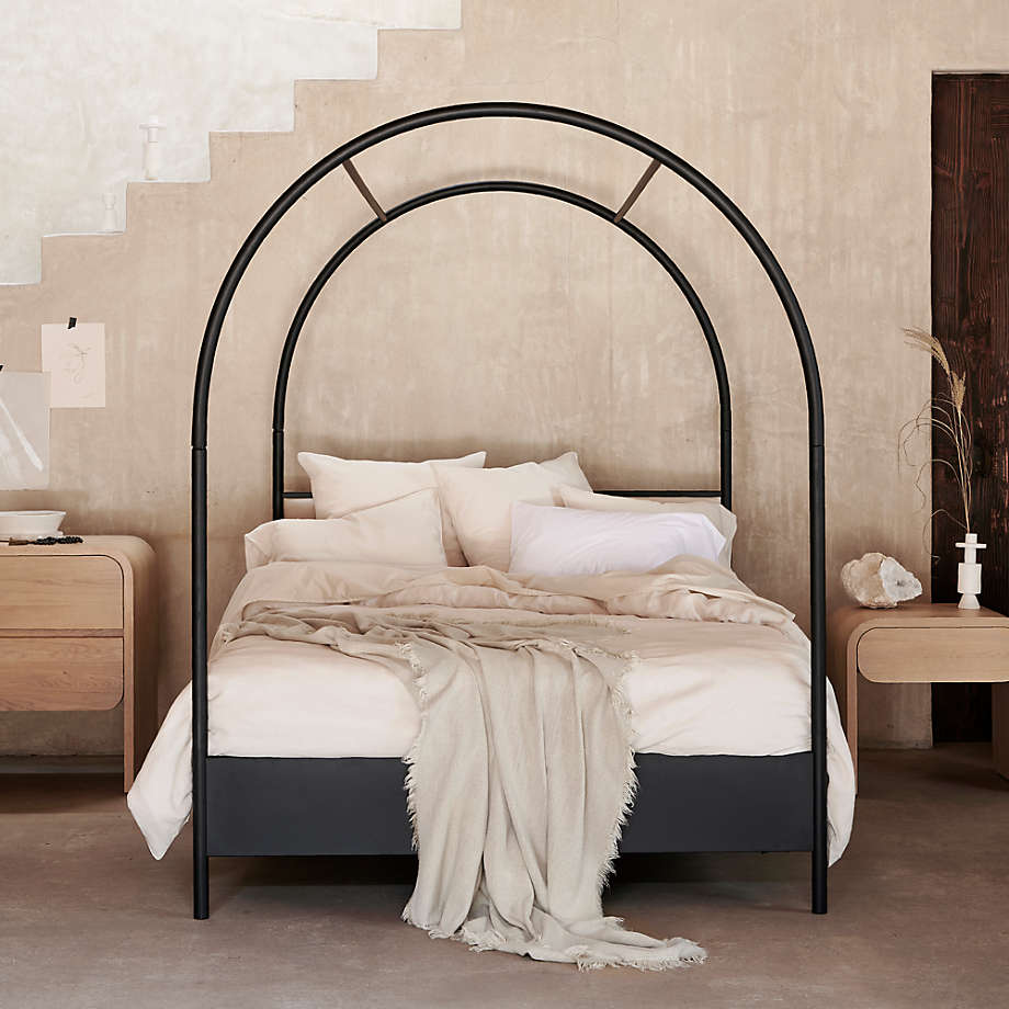 Canyon King Arched Canopy Bed With Upholstered Headboard Spacejoy Canyon King Arched Canopy Bed With, Canyon King Bed