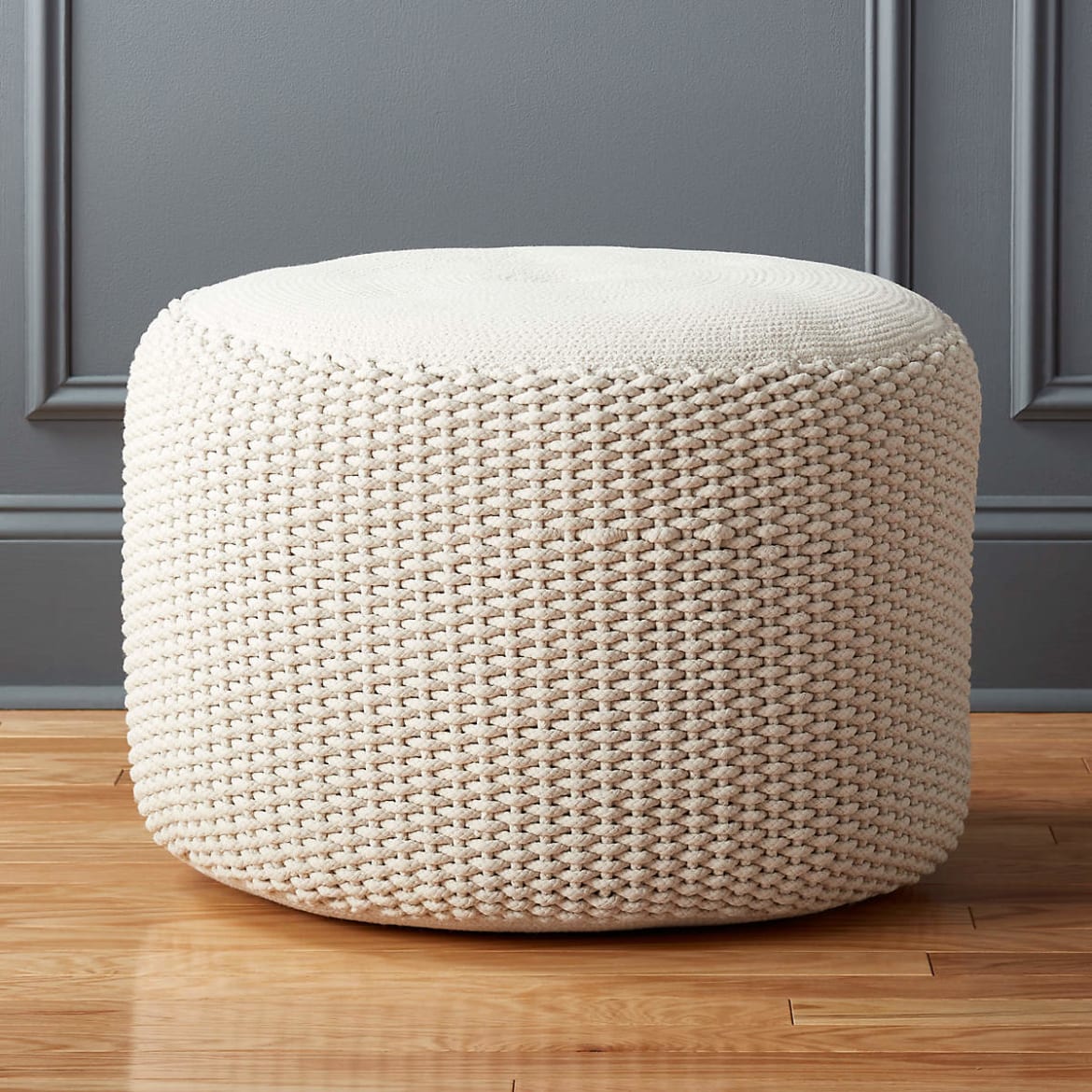 CB2 – Criss Knit Natural Pouf Pouf
