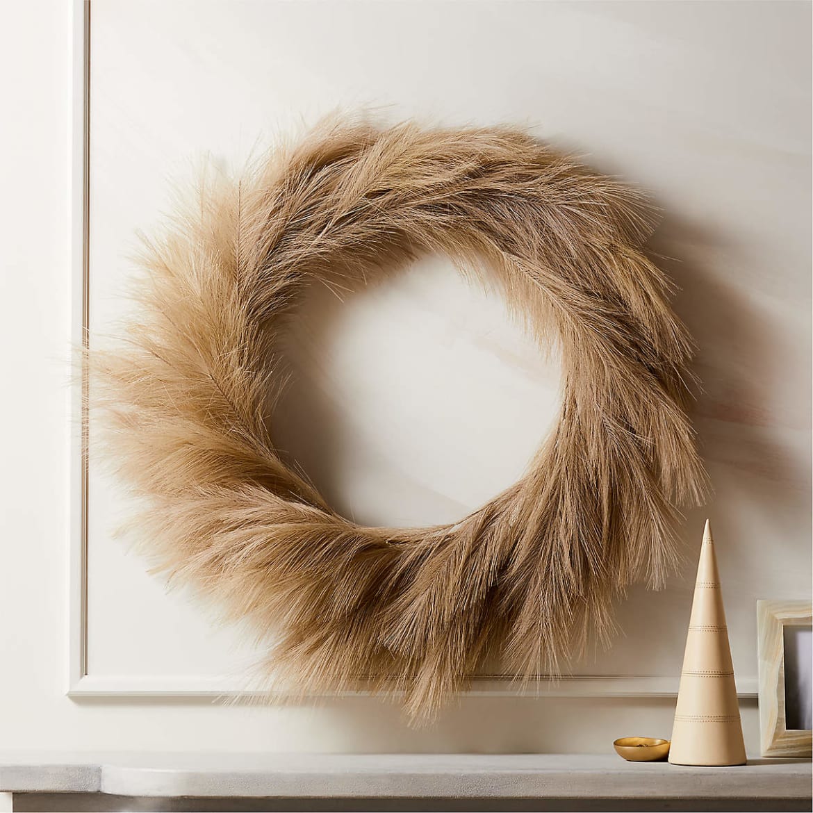CB2 – Faux Pampas Wreath Wreath