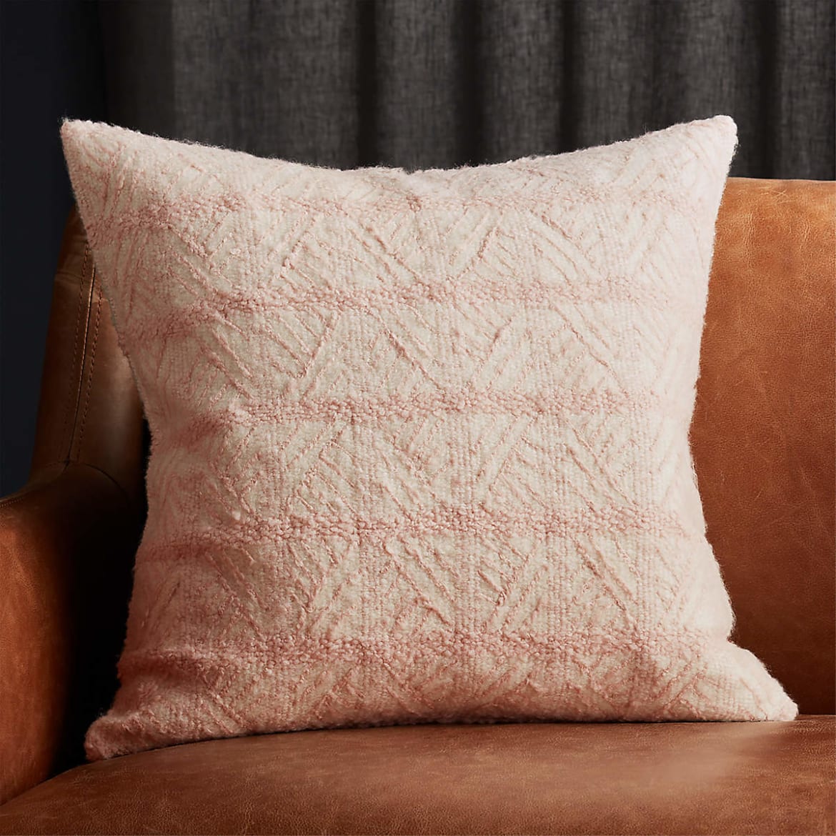 CB2 – 20″ TILDA PINK/WHITE CHEVRON PILLOW Pillow
