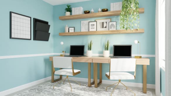 Home office Design a pop of teal Home office Design a pop of teal