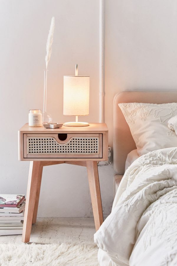 Rattan night stand from Marte collection Urban Outfitters