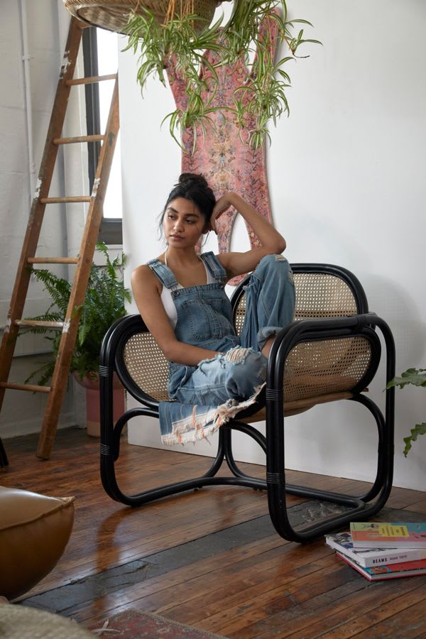 Marte Lounge Chair from Urban Outfitters in Rattan