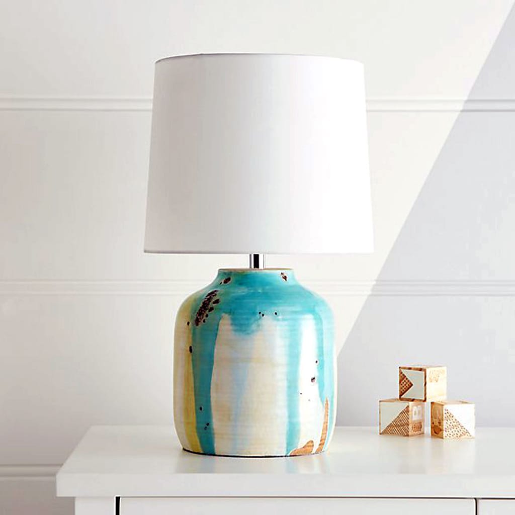 terracotta drip-glaze table lamp