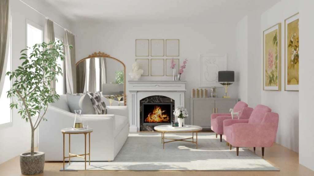 glam style living room