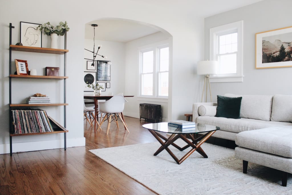 mid century modern living room