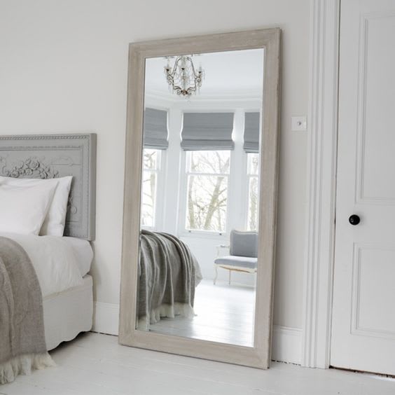 Statement mirror in the bedroom