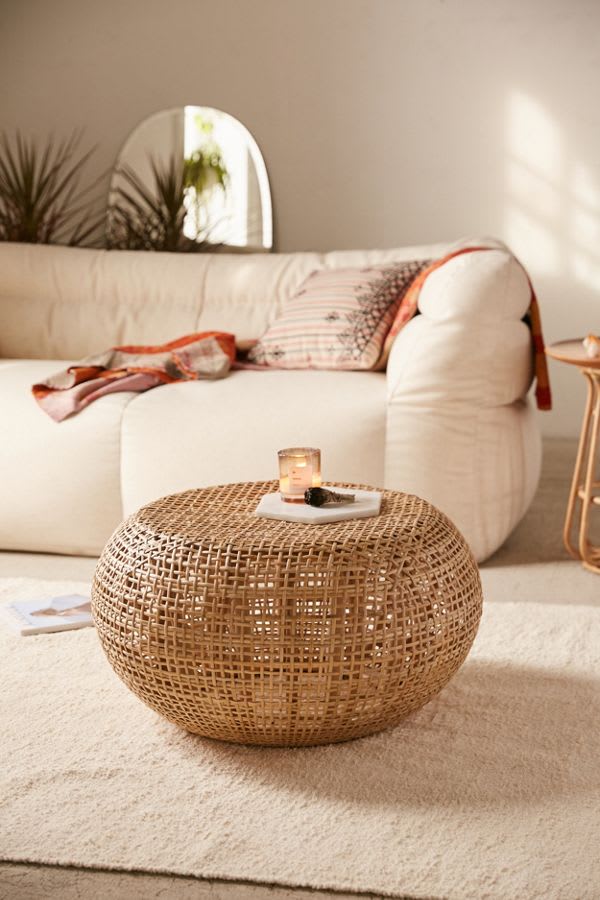 Marte Ottoman from Urban Outfitters in Rattan 