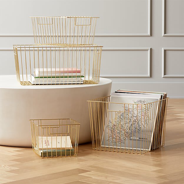 Wire baskets for dining table homeschooling