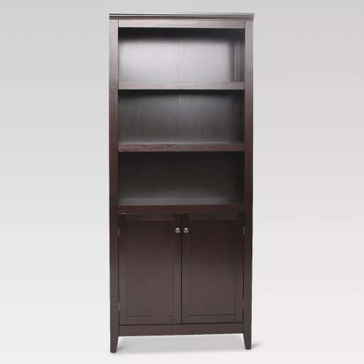 72 Carson 5 Shelf Bookcase with Doors Threshold