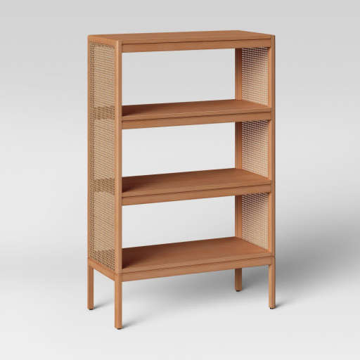 48" Minsmere Caned Bookshelf Natural Brown