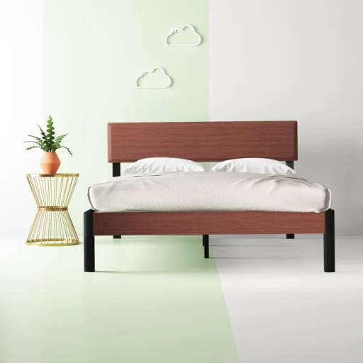 Quentin Wood Slat and Metal Platform Bed King