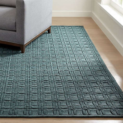 Villa Indoor/Outdoor Aqua Basket Weave Rug 8'x10'