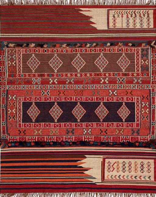 ISAAC SYNTHETIC KILIM RUG RED MULTI 8'x10'