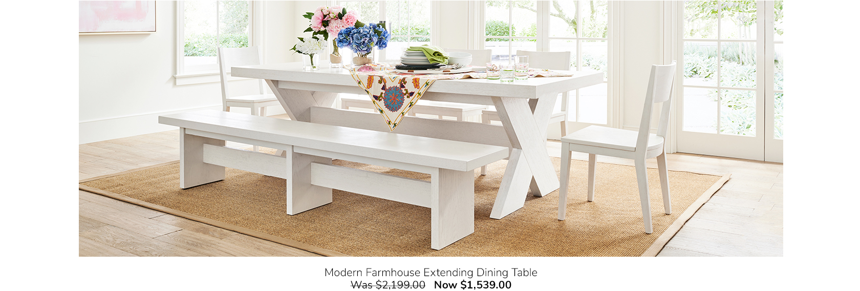 Modern Farmhouse Extending Dining Table