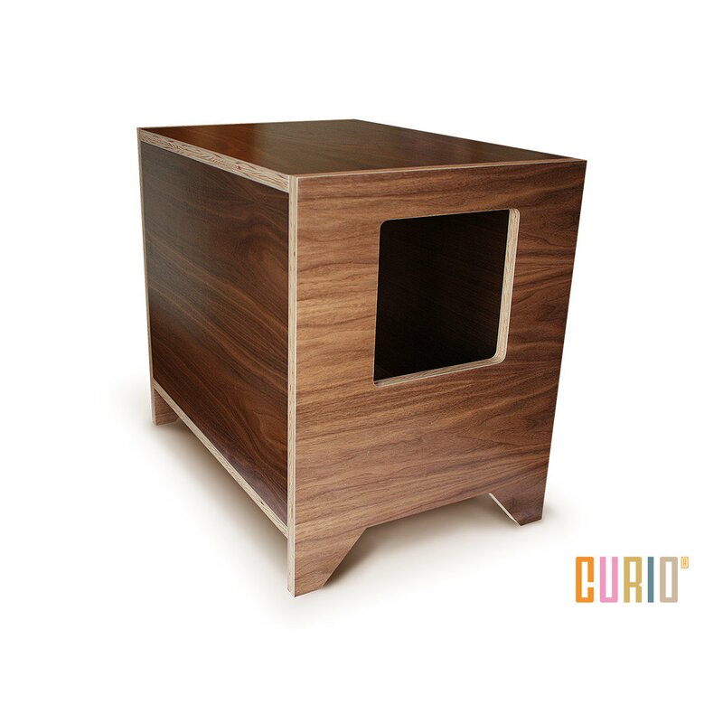 Walnut Modern Litter Box Enclosure