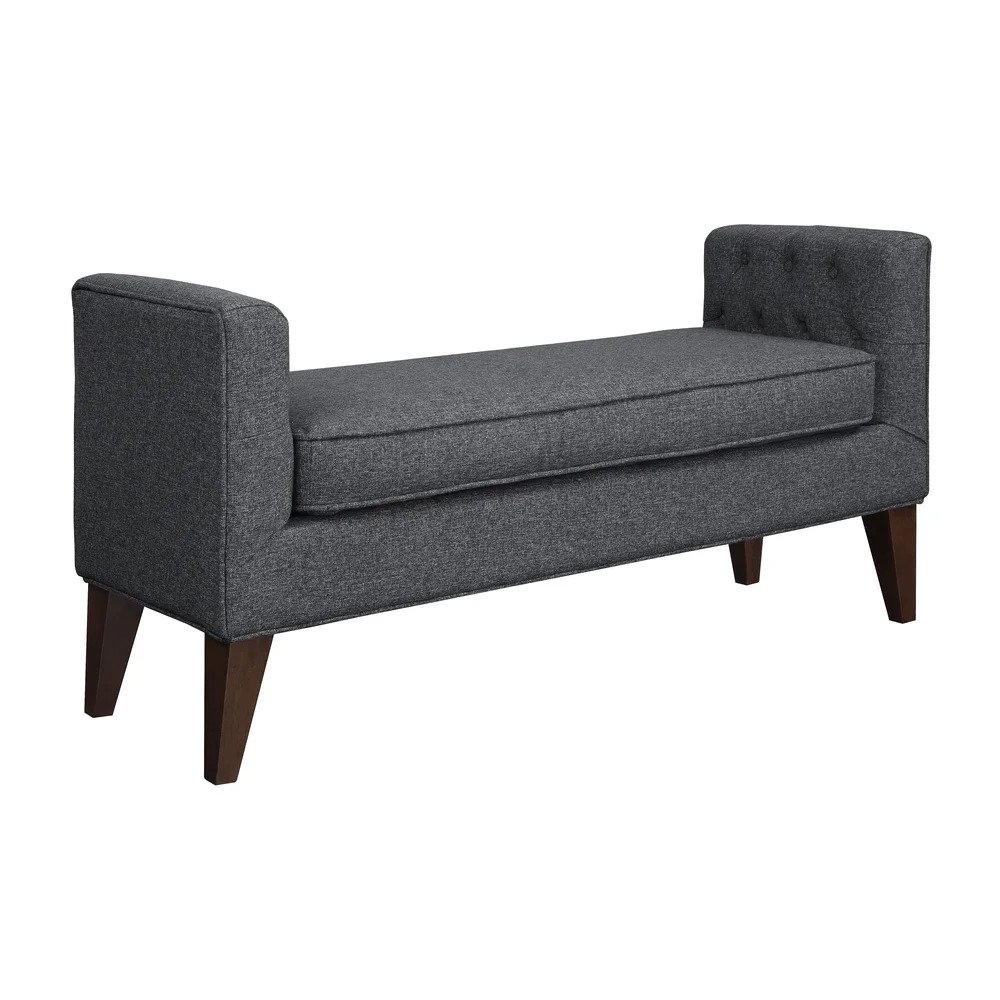 Riley Granite Grey Tufted Upholstery Bench_Customer