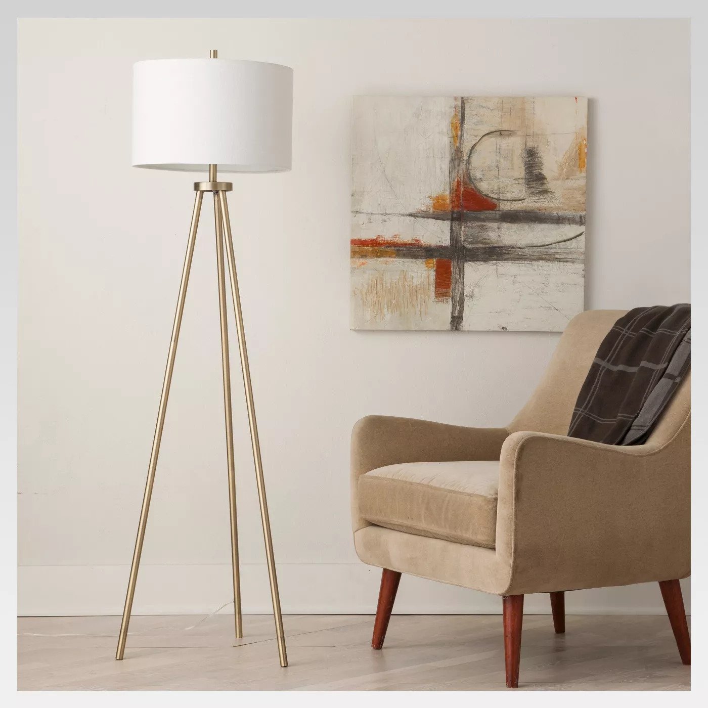 Ellis Tripod Floor Lamp Brass
