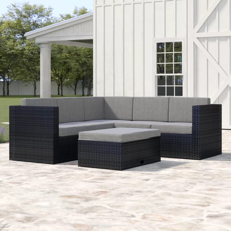 Abel 4 Piece Rattan Sectional Seating Group with Cushions_2