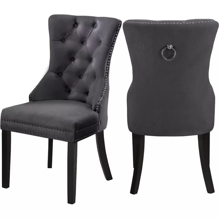 Stonefort Tufted Velvet Upholstered Dining Chair Set of 2