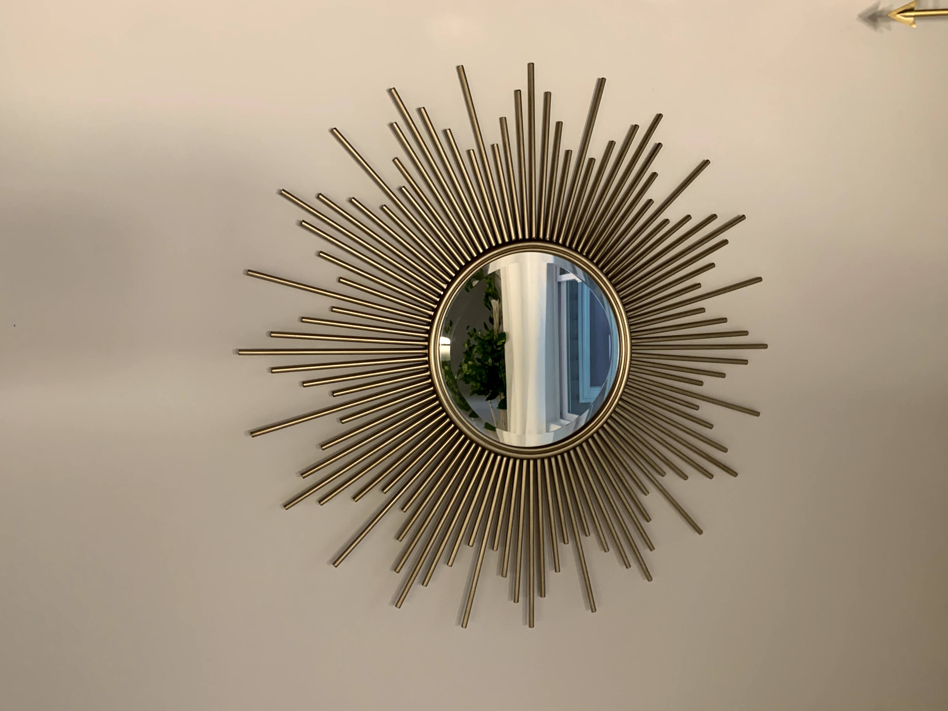 Sunburst Plain Glass Wall Mirror