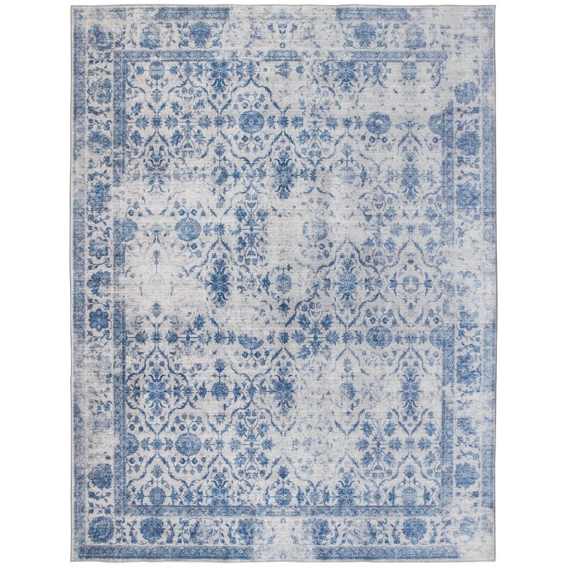 Abye Oriental Flatweave Blue Area Rug