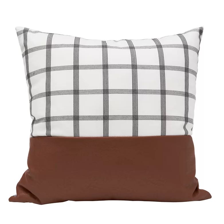 Windowpane Plaid Throw Pillow With Insert18"X18"