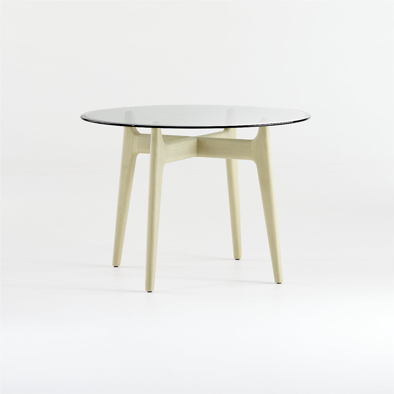 Tate Round Dining Table with Glass Top and Sand Base
