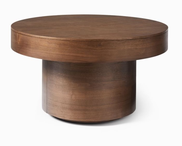 Volume Round Pedestal Coffee Table Wood