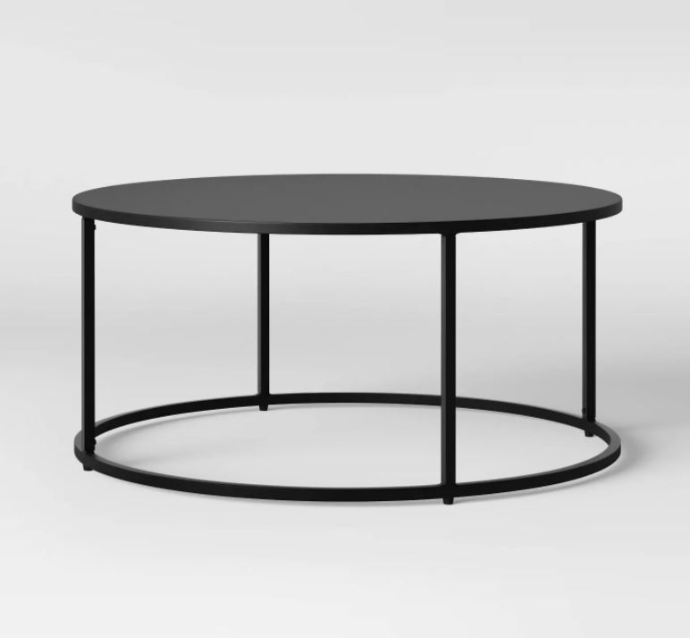 Glasgow Round Metal Coffee Table Black