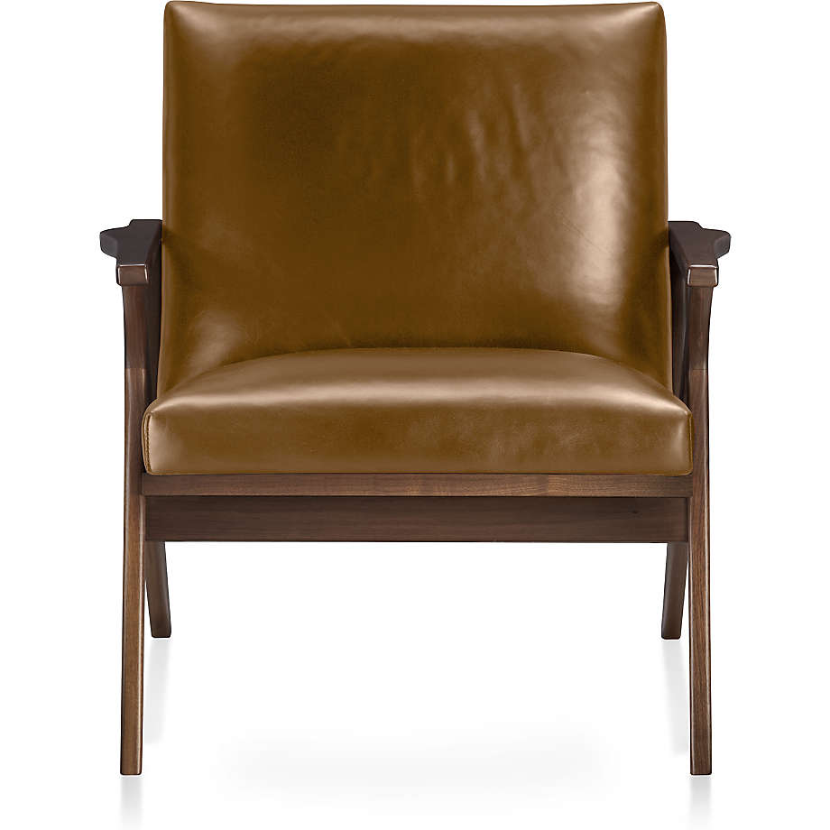 Cavett Leather Wood Frame Chair