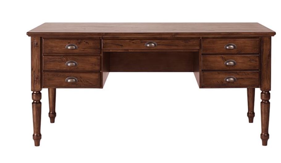 Printers Keyhole Desk with Drawers