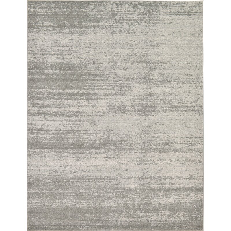 Croslin Abstract Light Gray Area Rug9'x12'