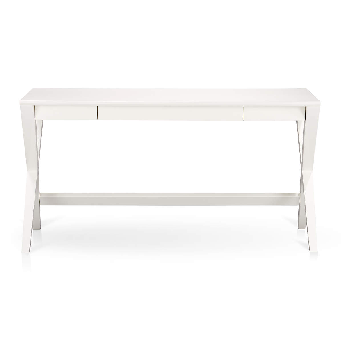 White desk with criss cross legs deals